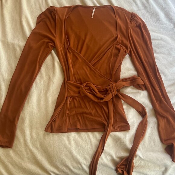 Free People Blouse, Camel, Small - Picture 1 of 2
